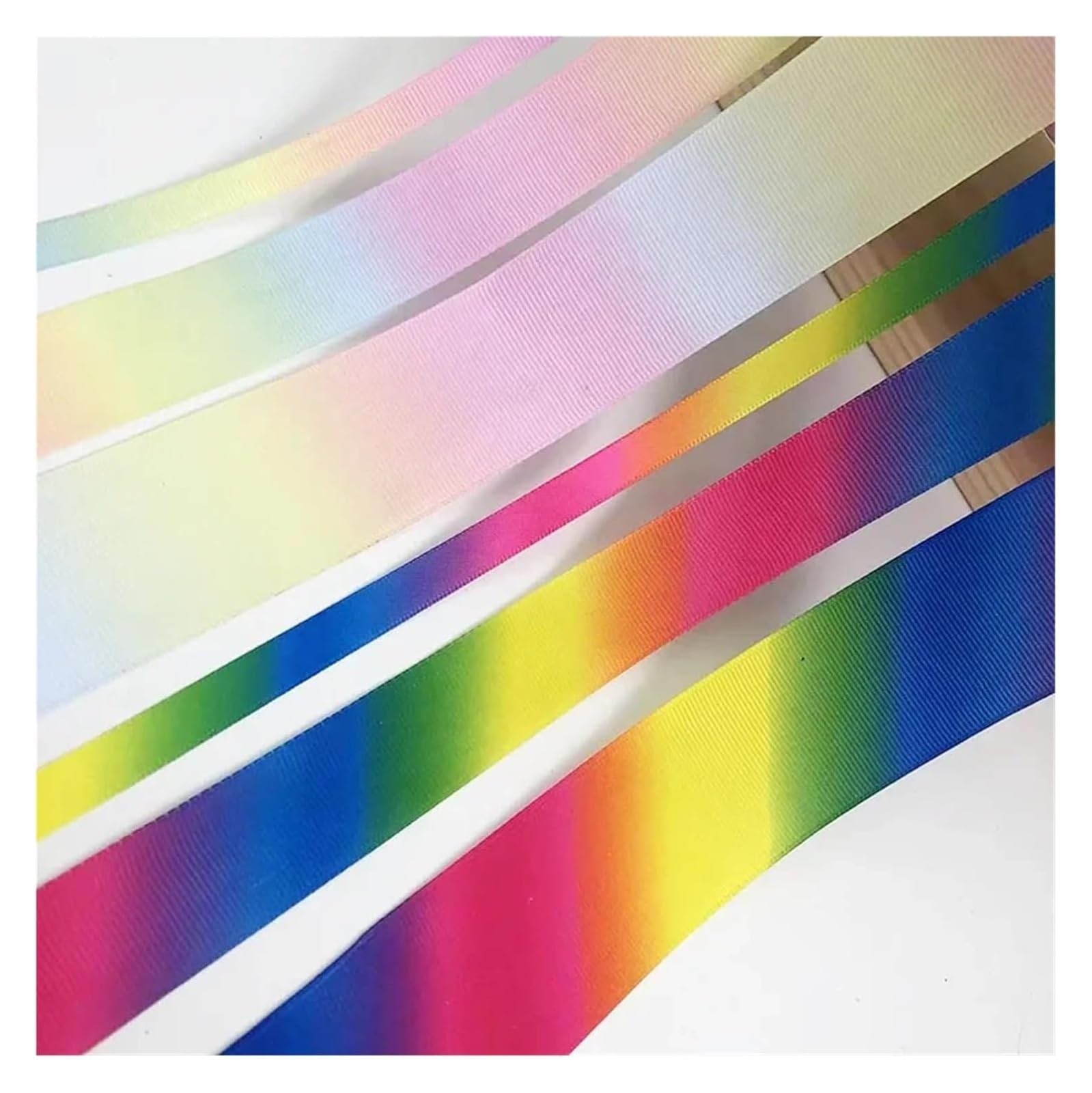 Cintas para envolver tartas, Cinta de grosgrain 25-100 yardas(40mm Rib Rainbow,100yards)