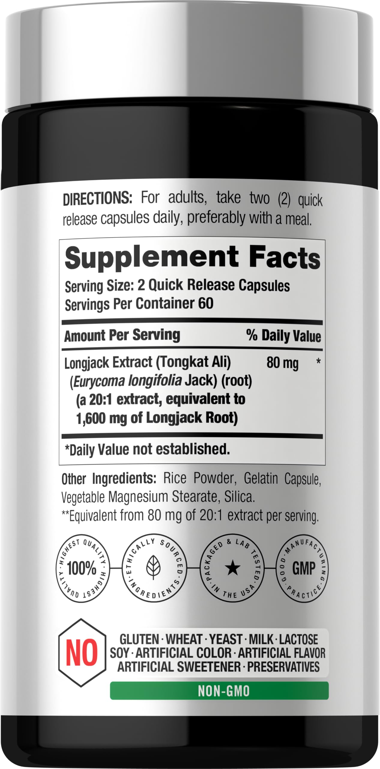 Horbäach Longjack Tongkat Ali for Men | 120 Capsules — Amazon image 2