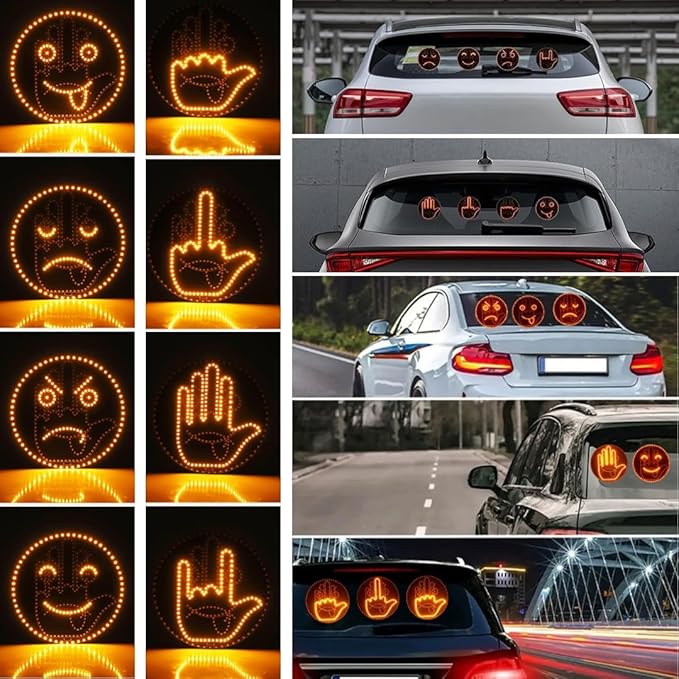 Luz LED para auto con control remoto 8 patrones emojis y gestos miniatura 7