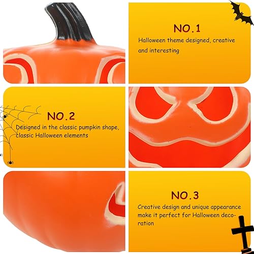 Miniatura 3 de VILLCASE Lámpara de calabaza de Halloween, decoraciones de calabaza de Halloween