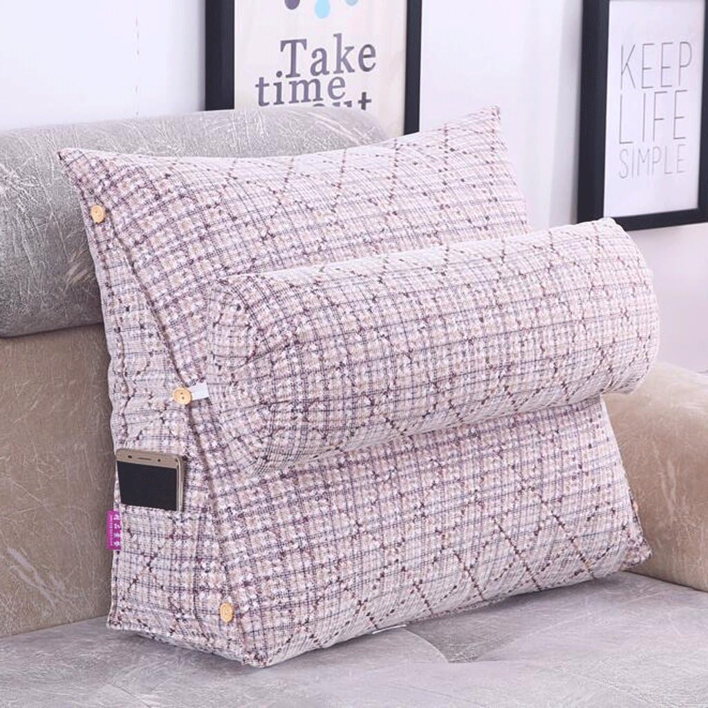 FHK Backrest Simple Four Seasons Three Bed Cushions Protect The Neck Sofa Cushions Office Chair Waist Can Be Washed And Washed Waist pillow ( Color : E , Size : 60*55*25cm )