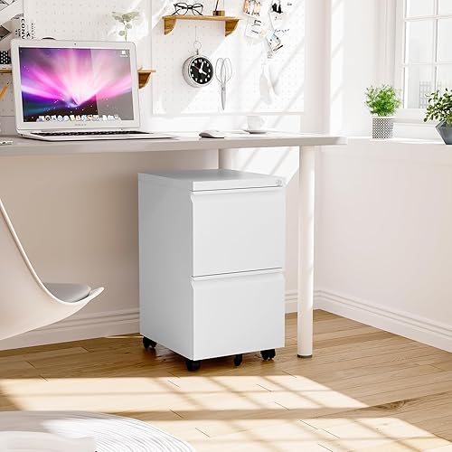 Miniatura 123 de Archivador móvil de 3 cajones con cerradura, archivador debajo del escritorio para oficina en casa, archivadores de metal sobre ruedas para archivo