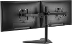 Amer Dual LED LCD Monitor Free-Standing Desk Stand for 2 Screens up to 32 inches Heavy-Duty Fully Adjustable Arms with Max VESA 100x100mm (2EZSTAND)