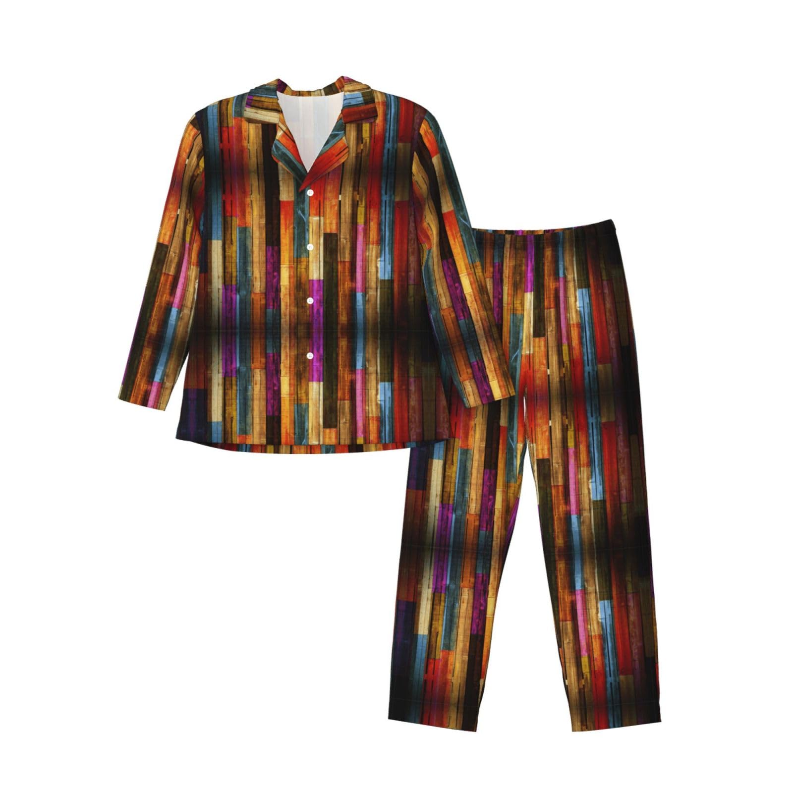 Colorato Legno Degli Uomini Pianura Pigiama Set Loungewear Set Sleepwear Pjs Set Regali Invernali Uomini San Valentino