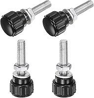 Vista 108 de Uxcell 4 juegos de perillas estriadas con tornillos de pulgar y tuercas, rosca macho métrica M6 x 35 mm, cabeza de plástico de 25 mm, perillas
