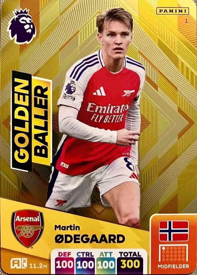 Panini Premier League 2024 2025 Martin Odegaard Golden Baller Trading Card