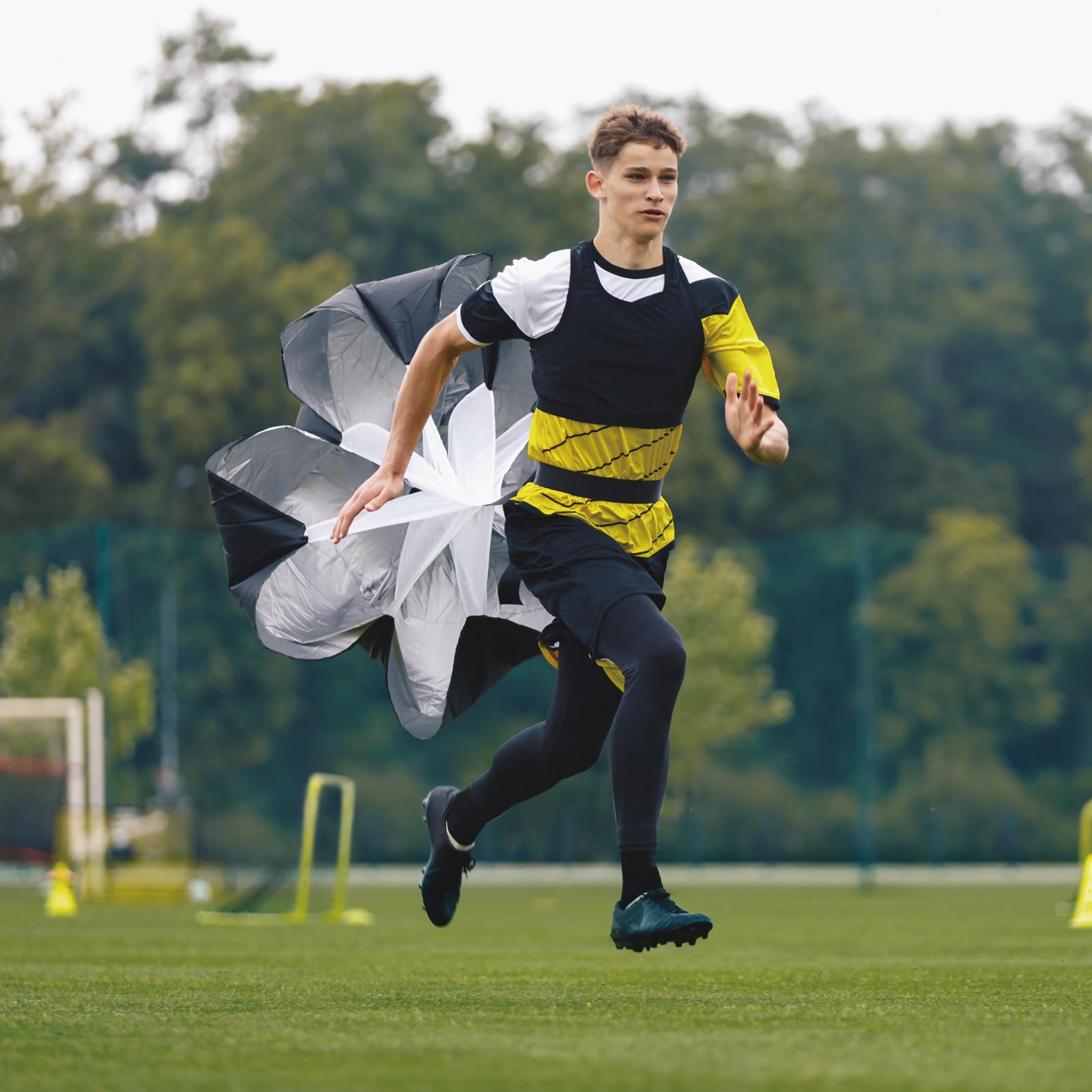 TRIWONDER Paracadute da Allenamento per Corsa, Resistenza Aumentata per Sprint velocità Agilità, Paracadute da Corsa con Cintura Regolabile per Runner Calciatori Atleti