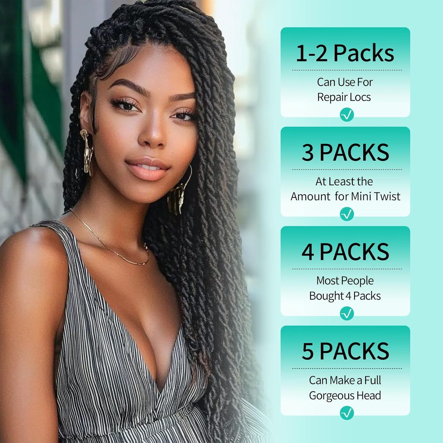 Afro Kinkys Bulk Human Hair for Dreadlocks Extensions Repair Lose,Twists,Braids 1B 4C Afro Kinky Curly Human Hair No Short Hair 50g/Pack 1B 18 Inch