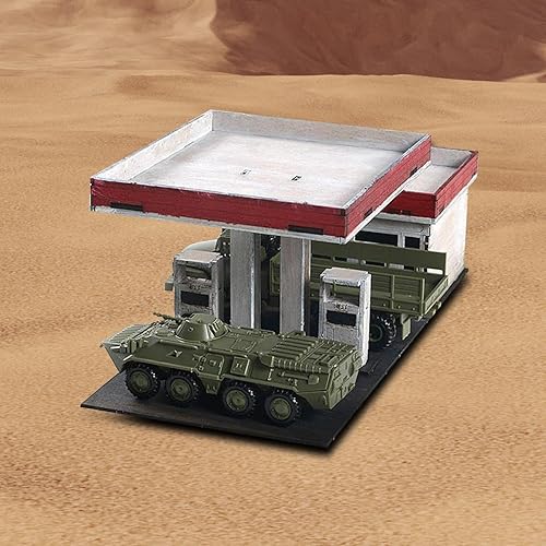 Miniatura 2 de 172 164 Kits de modelos de construcción, desmontaje rompecabezas 3D pintura de bricolaje, escena de arquitectura de gasolinera para accesorios de