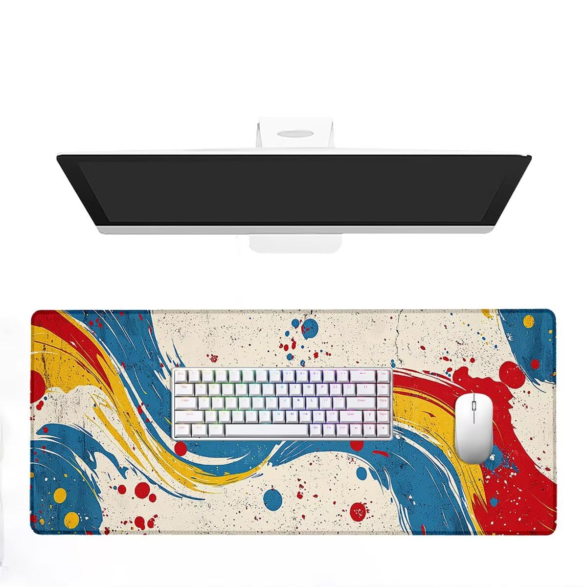 Podkładka pod mysz XXL 1200 x 600 mm retro abstrakcyjna podkładka pod mysz dla graczy wodoodporna podkładka pod mysz z gumową podstawą antypoślizgowa podkładka do gier na biurko podkładka pod mysz