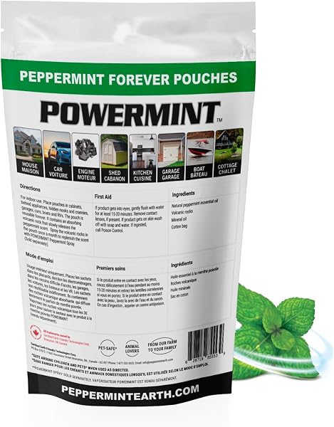 POWERMINT Peppermint Forever Pouches for Home, Farm and Vehicle. Premium Quality. 6-PACK - 2