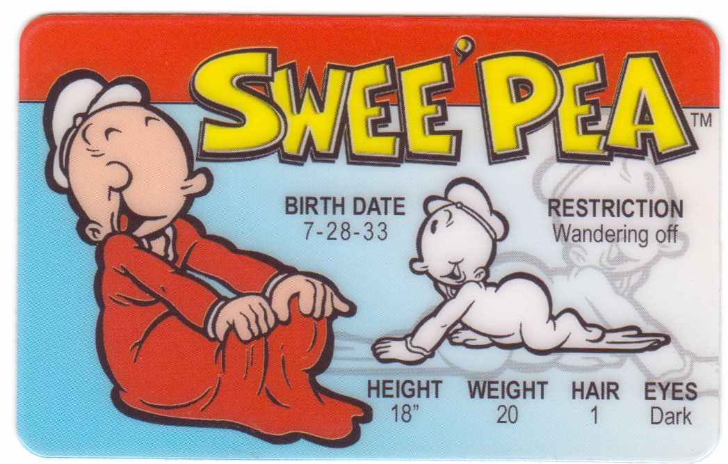 Buy Swee' Pea The Baby from Popeye The Sailor Man Novelty Drivers