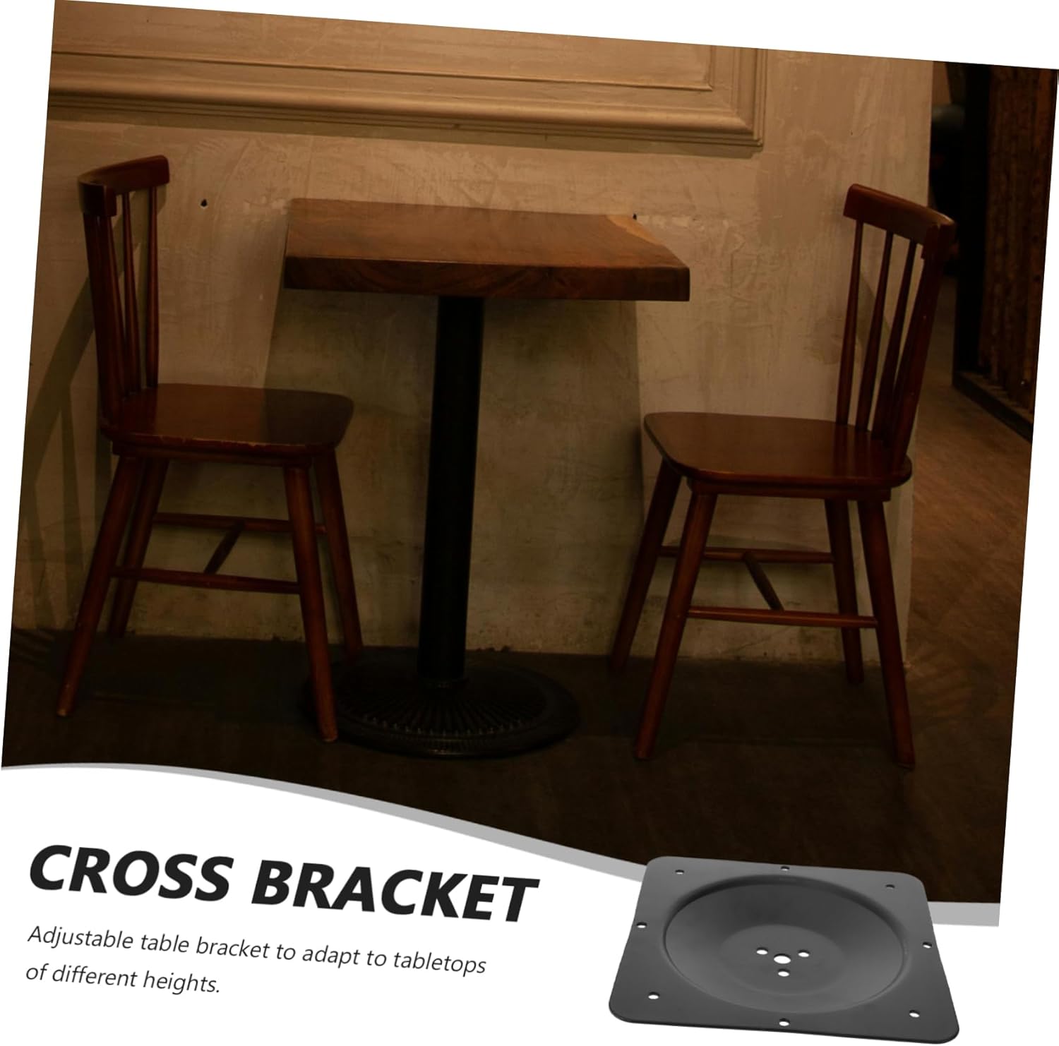 Table Leg Mounting Plate 5-Hole Heavy Duty Iron Furniture Leg Connectors for Repair