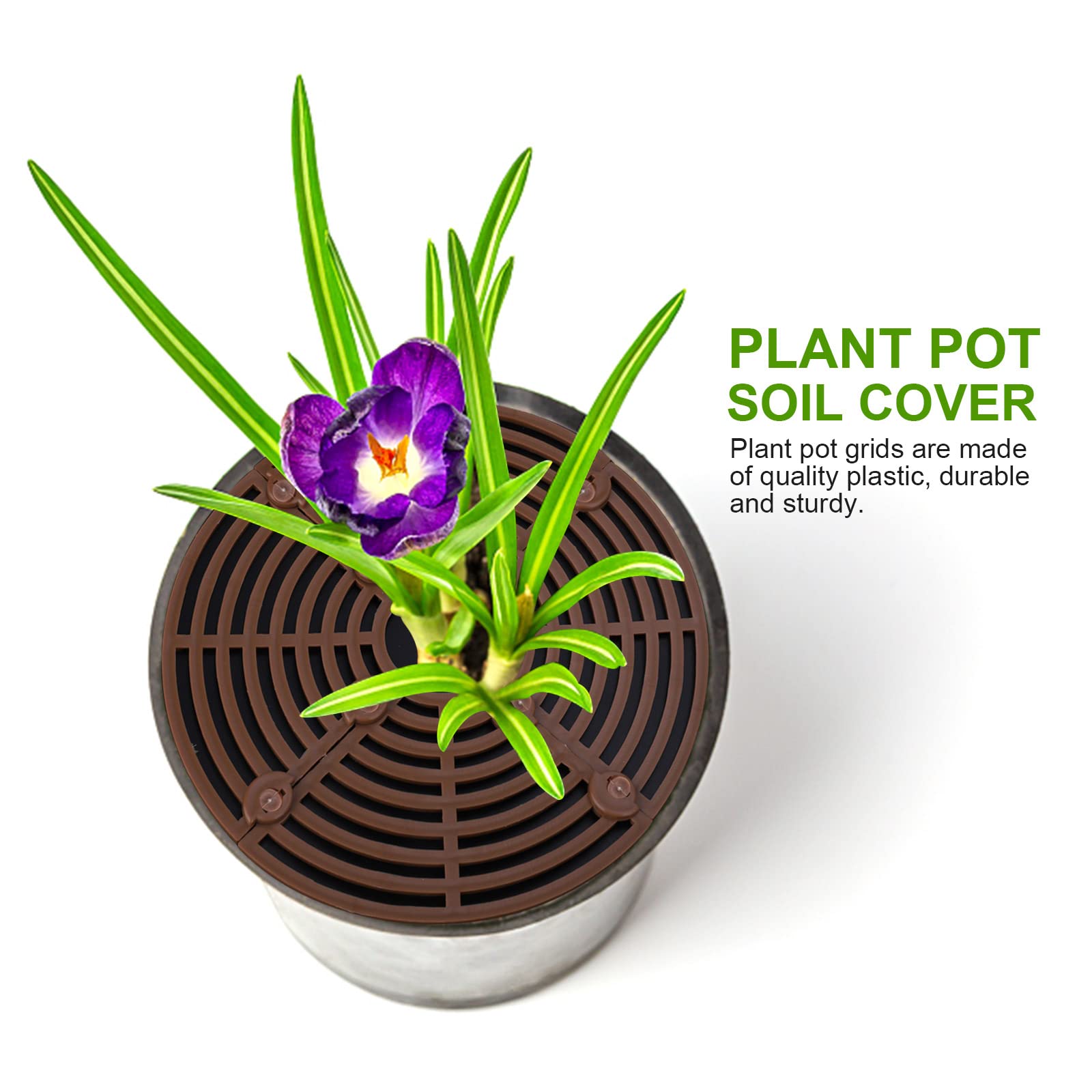 5 Coperture In Plastica Verde Per Vasi – Proteggono Il Terreno Da Gatti E Animali, Diametro 30 Cm, Decorative E Regolabili