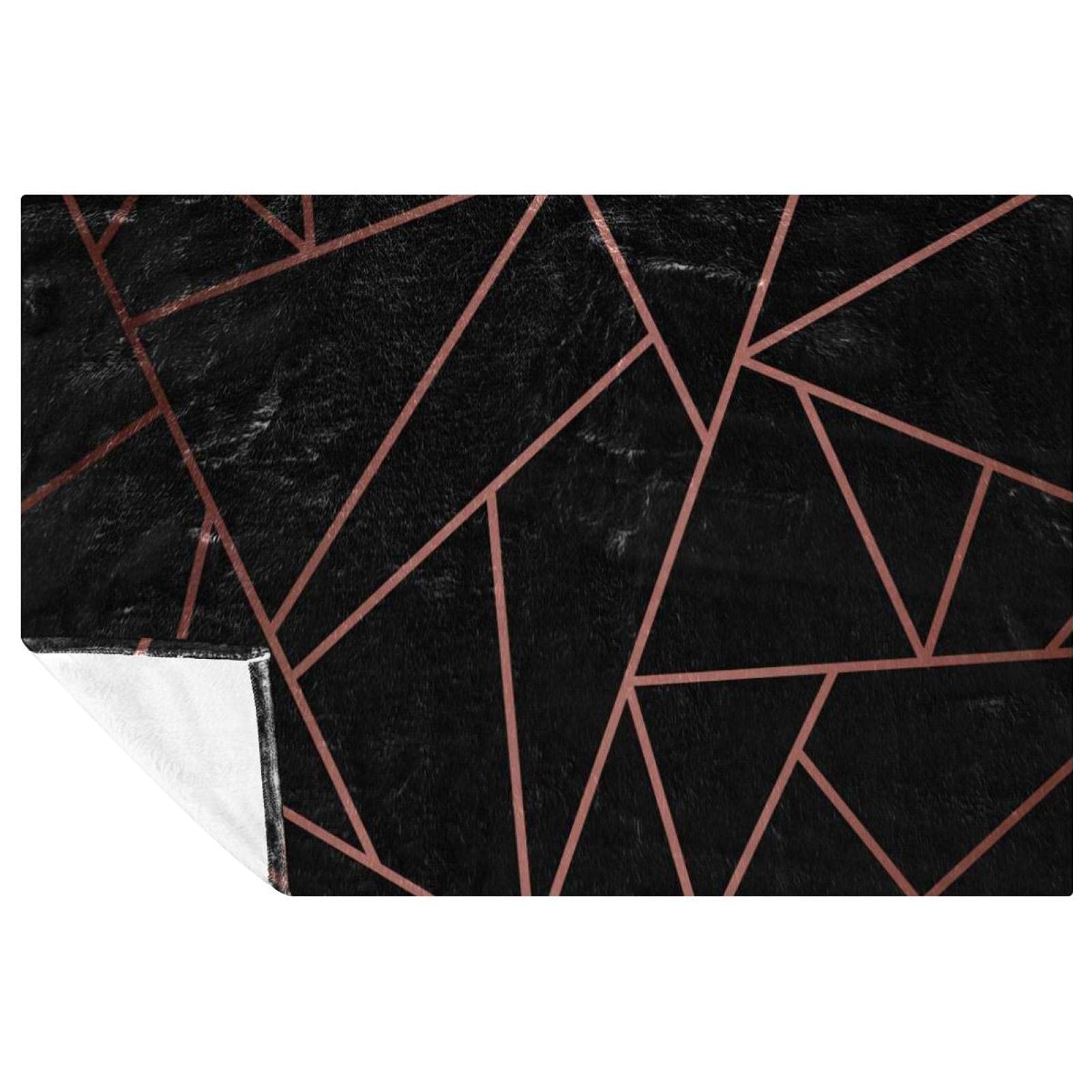 Couverture moderne plaid noir confortable grand format pour lit adulte