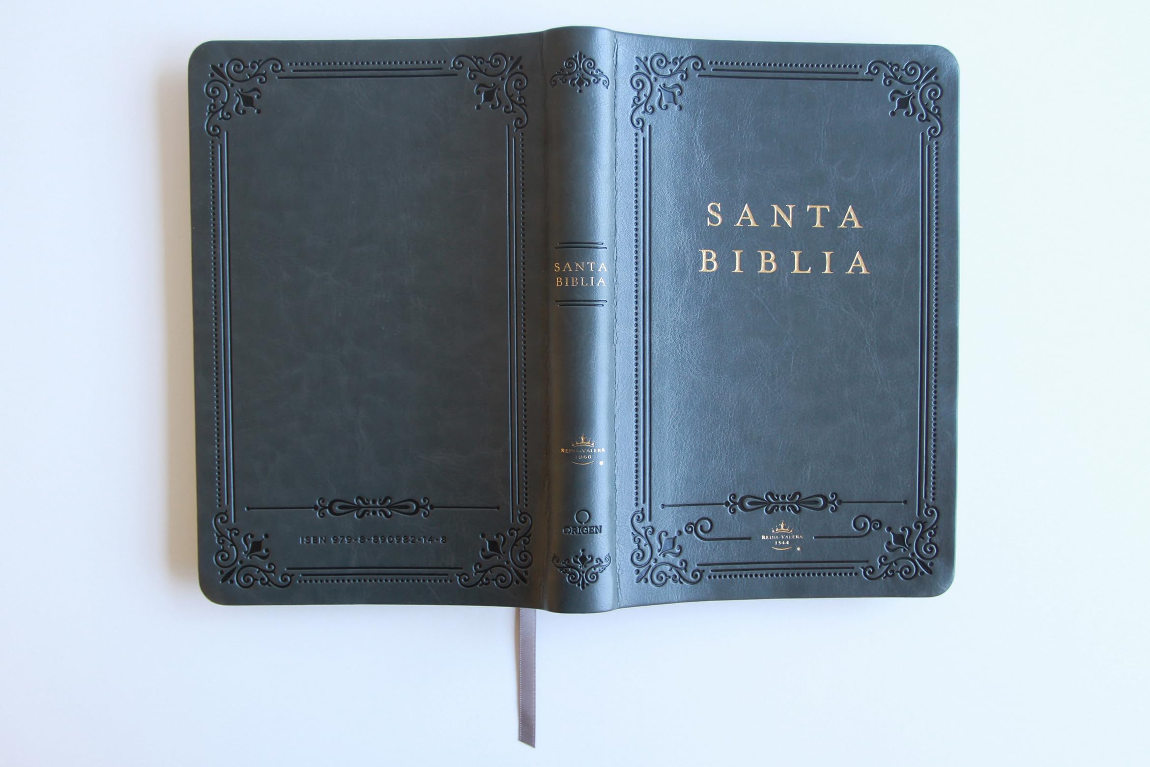 Biblia RVR 1960 letra grande tamaño manual, Piel gris con índice / Spanish Bible RVR 1960 Handy Size Large Print Leathersoft Gray with index