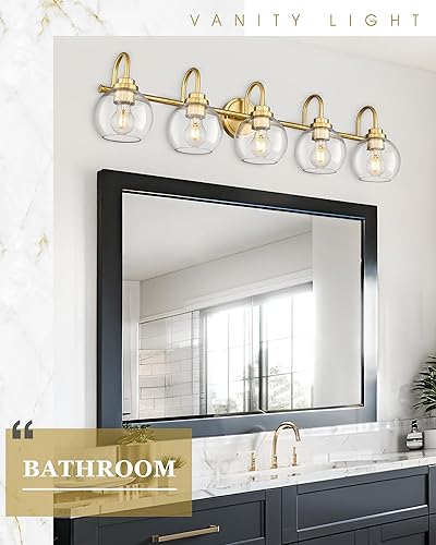 Vista 24 de AD-22280-2W-SN - Lámpara de tocador de baño de 2 luces, níquel cepillado con pantalla de vidrio transparente, luz de tocador de baño de granja sobre