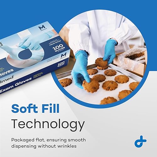 Miniatura 5 de Dealmed Guantes de examen de nitrilo, sin polvo, sin látex, guantes médicos desechables