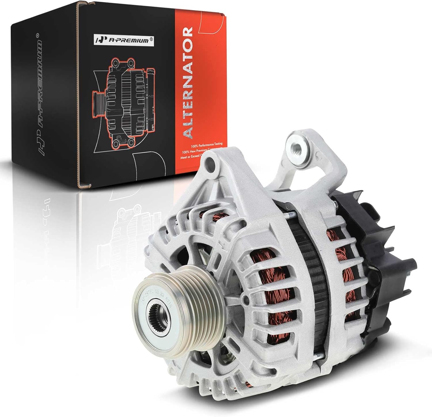 A-Premium Alternator Compatible with Chevrolet Cruze 2011-2015 1.8L, 12V 130A 6-Groove Clutch Pulley Clockwise