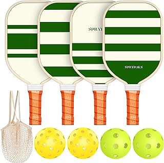 Pickleball Paddles Set USAPA Approved, Lightweight and Durable with Unique Design, USAPA Approved Pickleball Paddles Set of 4, 4 Pickleball Balls, Pickleball Bag, Pickleball Paddles