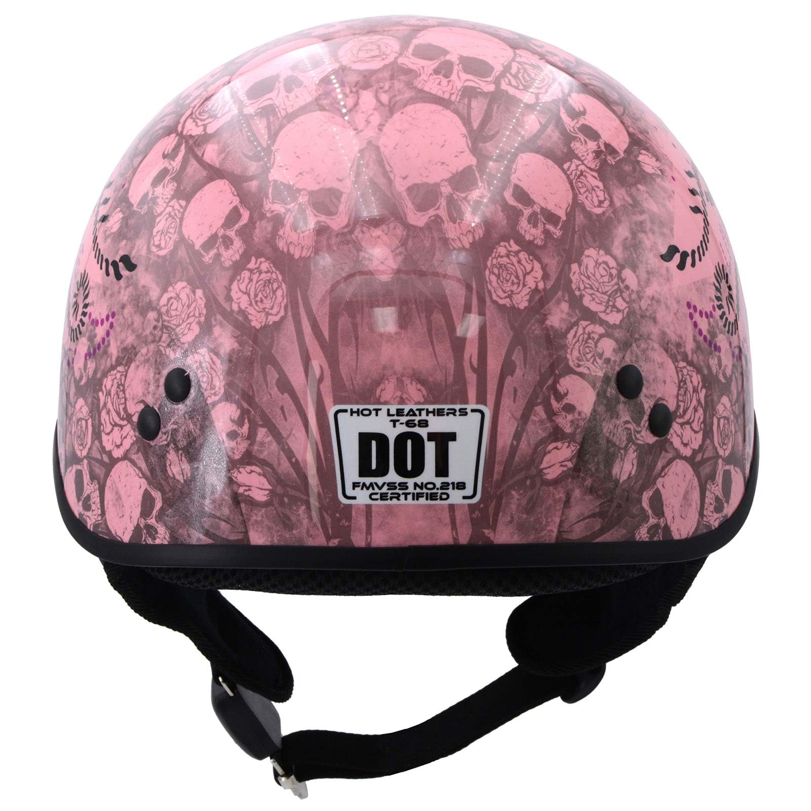 black and pink skull motorcycle helmet Amazon.com: Hot Leathers HLD1048 'Live, Love Ride' Gloss Pink Motorcycle  DOT Approved Skull Cap Half Biker Helmet