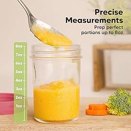 KeaBabies 4pk 8oz Glass Baby Food Containers with Lids - Leak-Proof, Microwavable Small Glass Jars, Baby Purees & Toddler Snack Storage Containers, BPA-Free, Dishwasher & Freezer Safe (Nord)