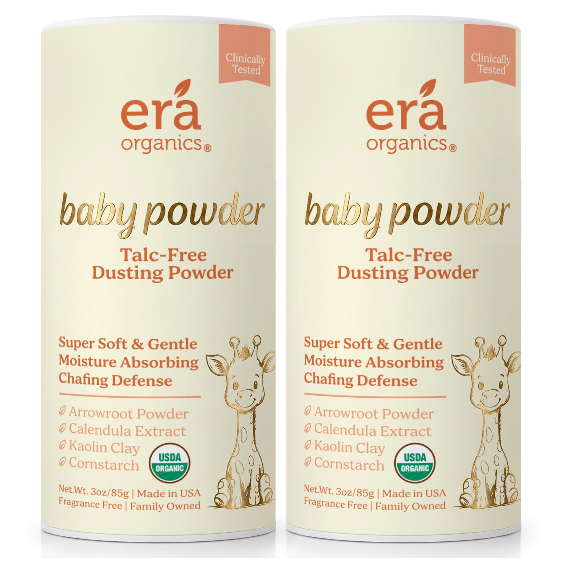 Talc-Free Organic Baby Powder - Non-Toxic Dusting Powder for Baby &amp; Body