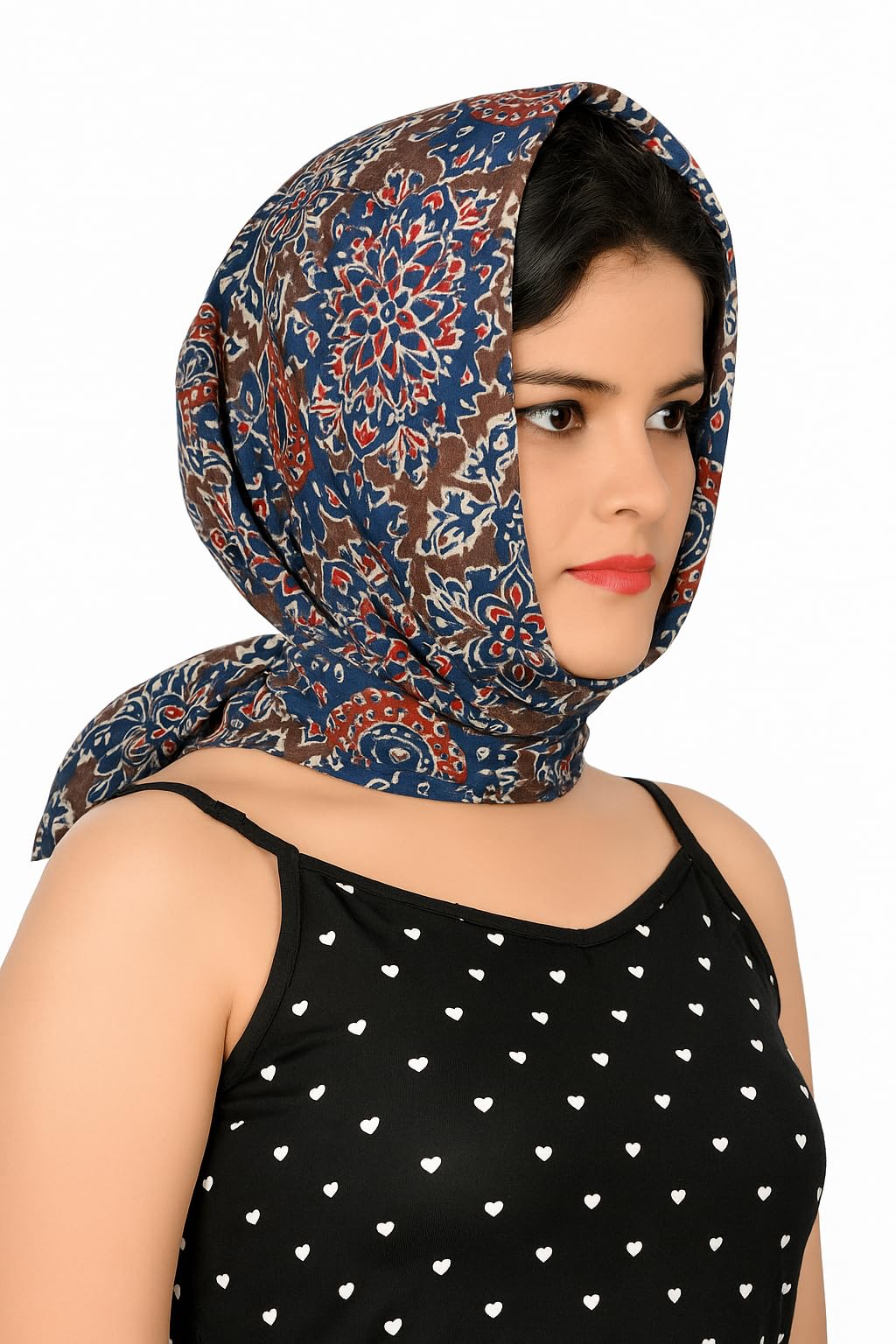 Scarf For Girls 100% Pure Cotton Hand Block Printed Square-image-41