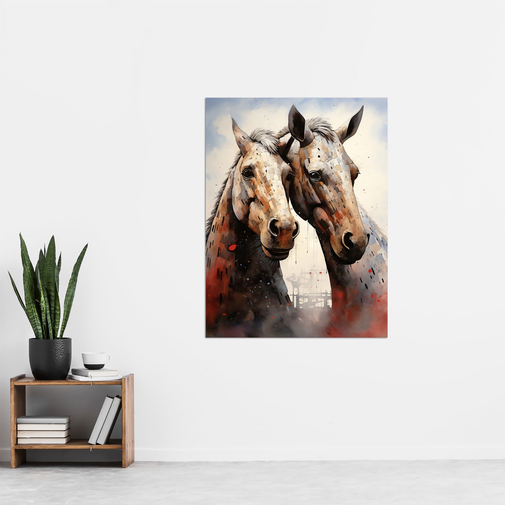 Artery8 Kelpies Reimagined Mythical Scottish Horse Illustration Artwork Falkirk Scotland Extra Large XL Wall Art Poster Print - Image 4
