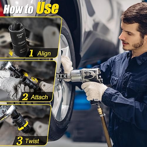 Miniatura 7 de Topec Juego de extractor de pernos de 5 piezas, edición abatible, extracción de tuercas de 12 pulgada utilizada para quitar tornillos oxidados y