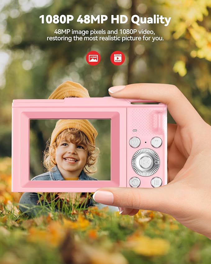 Cámara digital compacta ROQIOO DC-S1 color rosa miniatura 2