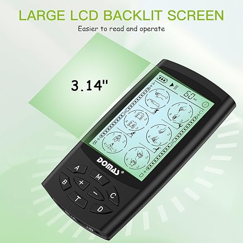 Miniatura 4 de DOMAS Unidad TENS con 4 salidas de canal, unidad TENS EMS estimulador muscular para aliviar el dolor de espalda, dispositivo portátil y recargable