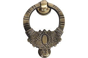 Decorative Golden Brass Door Knocker: Antique Elegance for Your Victorian Abode