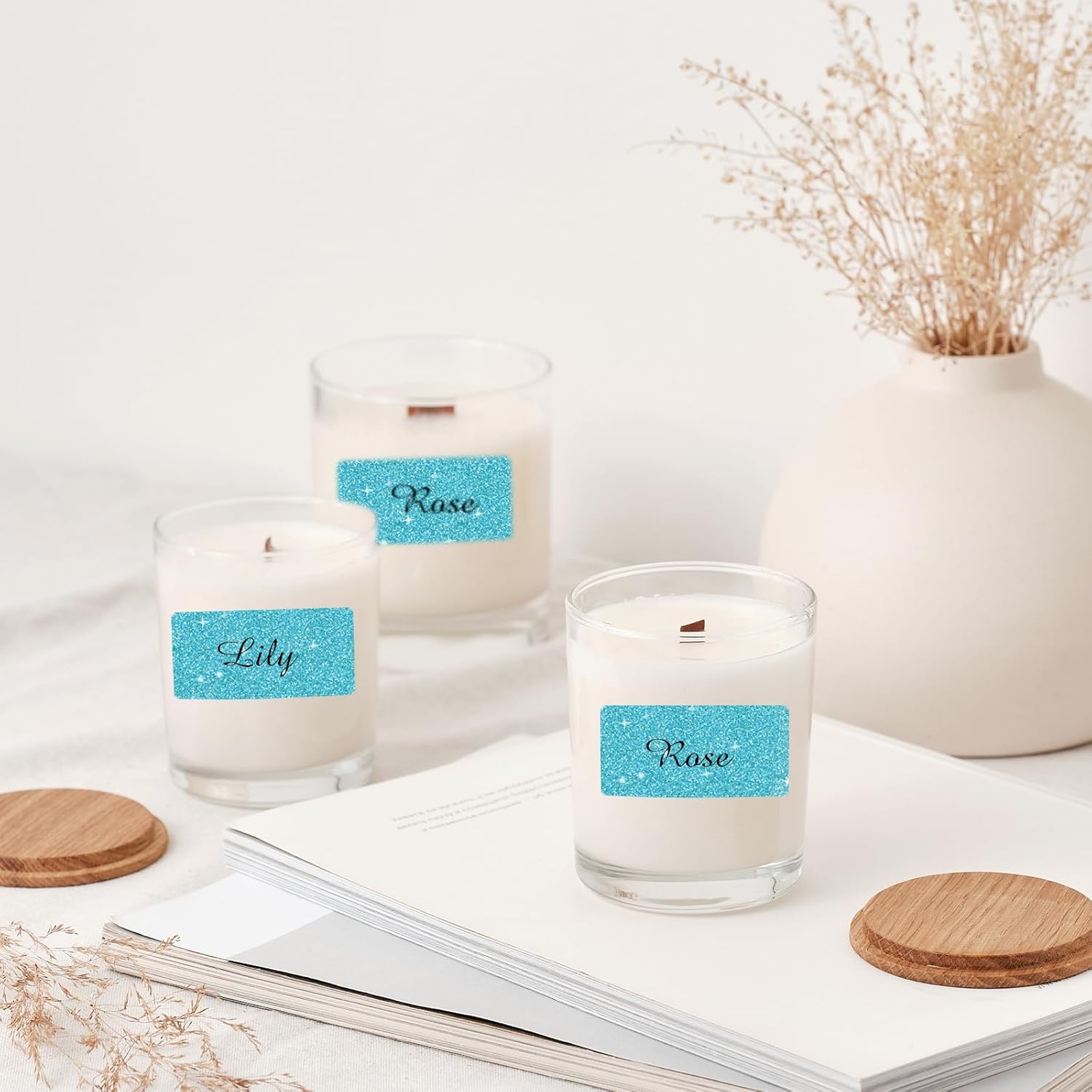 3x2 Inch Holographic Thermal Labels, Glitter Blue Thermal Sticker Labels, Waterproof Thermal Printer Stickers for Price, Barcode, Name, Custom Logo Design, 200 Pcs/Roll - Image 6