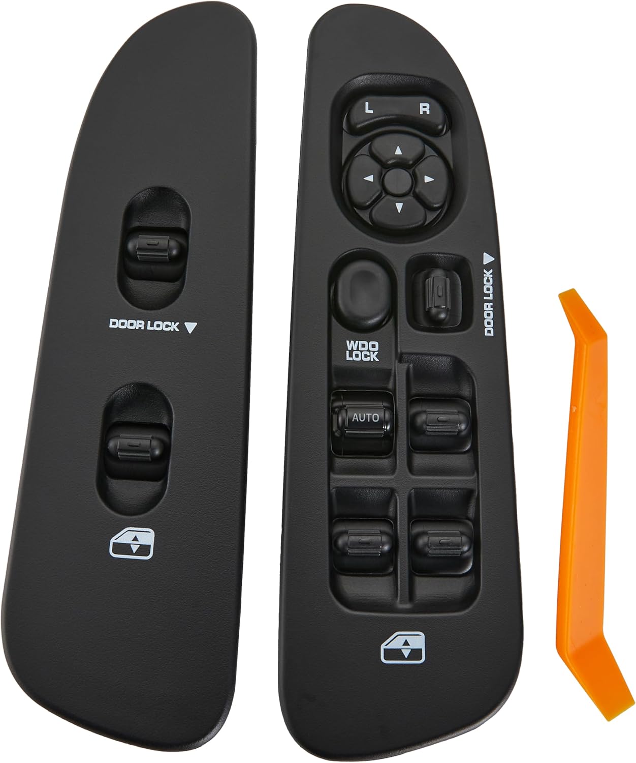 Power Window Master Switch Driver and Passenger Side for Dodge Ram 1500/2500/3500 2002-2009, Dakota 2001-2004,Sprinter 2500 2005-2009, Black Panel