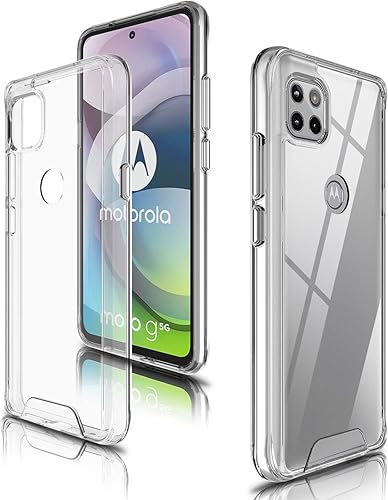 Miniatura 7 de Guarishel Funda transparente para Motorola One 5G Ace, no amarillea Protección militar contra caídas Funda protectora mejorada a prueba de golpes