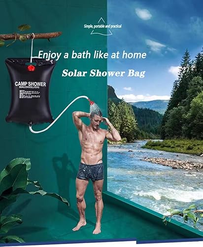 Miniatura 2 de Solar Shower Bag, 5 Gallons20L Camping Shower Bag, Portable Shower Bag with Removable Hose and On-Off Switchable Shower Head for Camping Beach