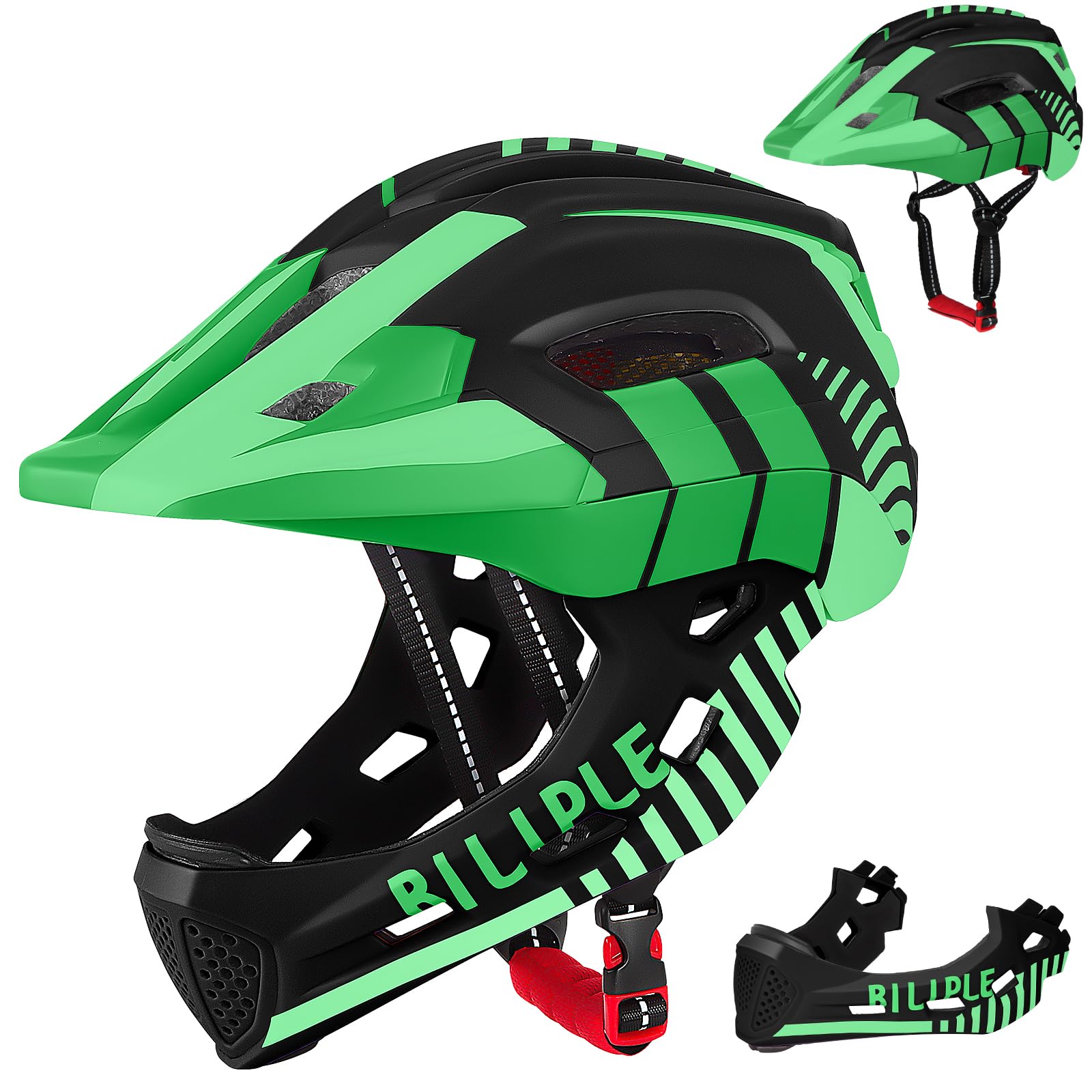 Kids Full Face Bike Helmet,Toddler Bike Helmets Full Face Protective with Removable Chin Strap Unisex 52-56 cm for Bicycle Scooter Roller Skates