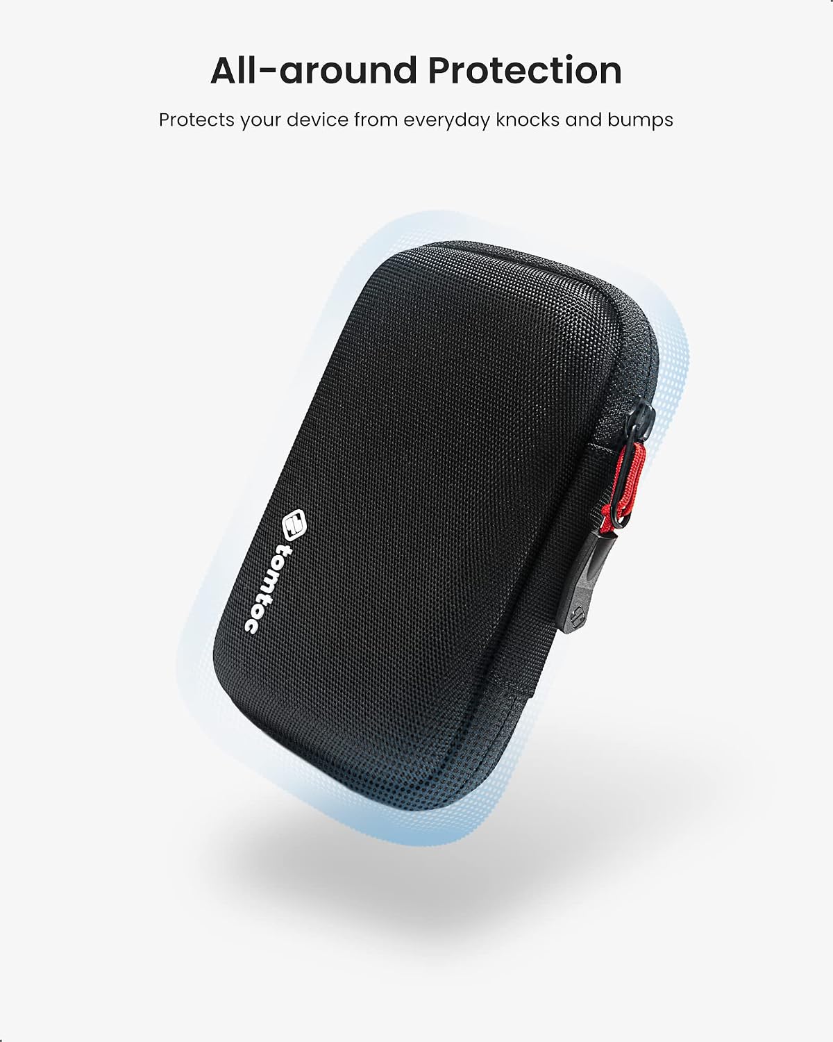 tomtoc Carrying Case for 2.5-inch External Hard Drive, EVA Shockproof Portable Bag for Western Digital | Toshiba | Seagate | LaCie | HGST Hard Drive, Travel Pouch with 8 Slots for USB Stick/SD Cards
