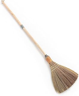 BMart Home Vietnamese Broom Long Handle, Indoor and Outdoor Broom to Sweep & Clean Floors, Sturdy Wooden Handle for Strength & Durability, Decoration Idea, Wedding Broom - 9.84' Width, 46.7