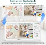 OKAIDI Baby Monitor with Camera and Sound, 15.2 cm IPS Extra Large Screen with 30 Hours Battery, 300 m Range, Without WiFi, Night Vision, 2-Way Talk, Remote Panoramic Camera, Camera