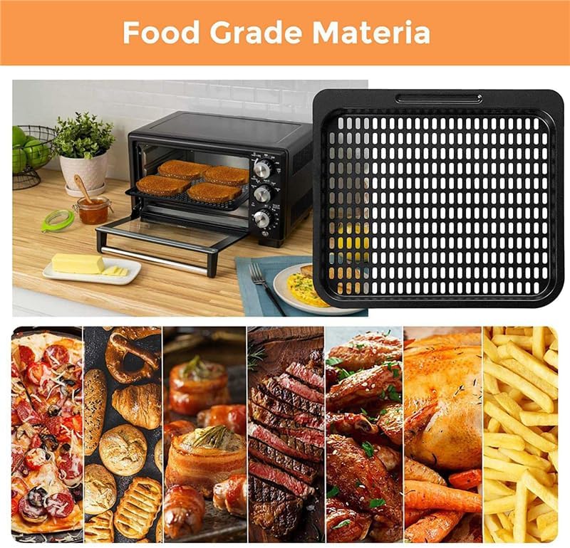 2PCS Cooking Tray Replacement, 10 QT Mesh Cooking Rack Air Fryer Accessories, Air Fryer Oven, Dishwasher Safe (10 QT)