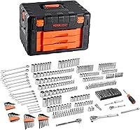Vista 7 de VEVOR Mechanics Tool Set and Socket Set, 450 Pcs, 1/4, 3/8 and 1/2 inch Drive Deep and Standard Sockets, SAE Metric Mechanic Tool Kit with Bits