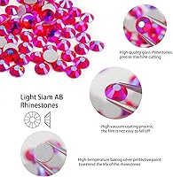 Vista 26 de Genie Crystal ss34 Red Glass Rhinestones 288 Pcs, 7.0 mm Big Light Siam Flatback Rhinestone, Diamond Cut Gems for Crafts, Face Mask, Makeup