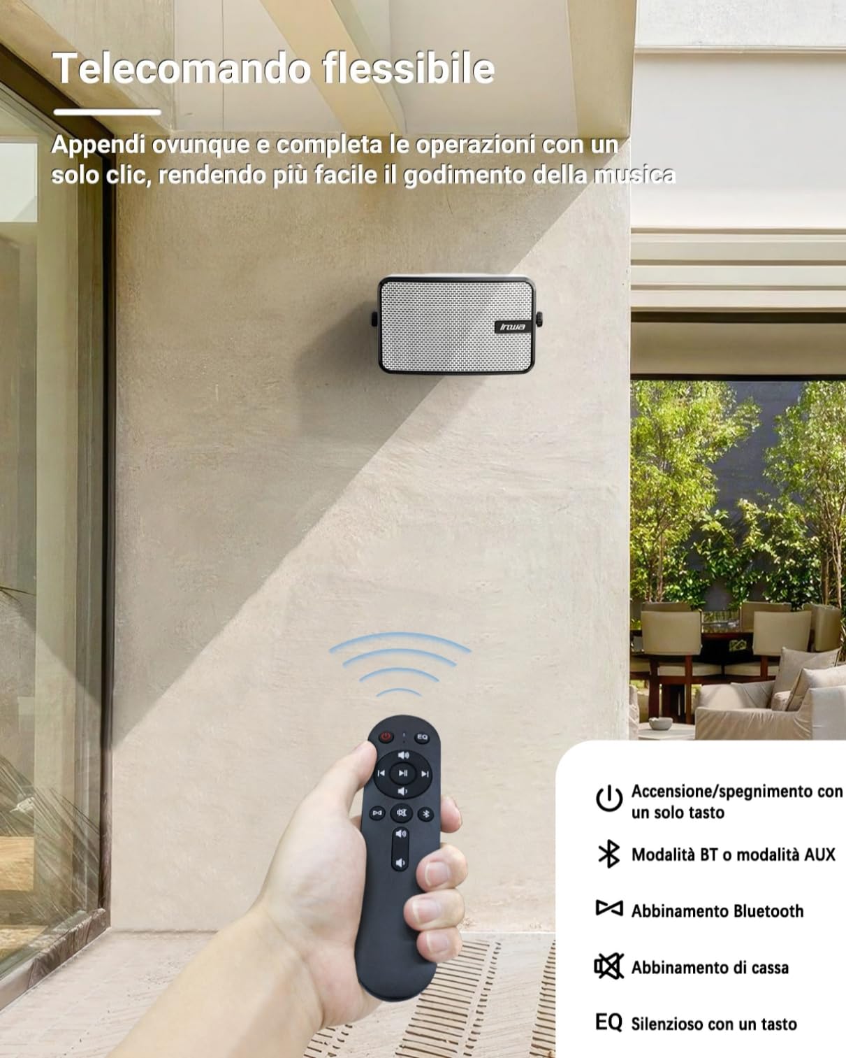Inwa Cassa Bluetooth Esterni 400W IPX5 Impermeabile Wireless Sistema Audio 2 Pezzi Sync Speaker 2025
