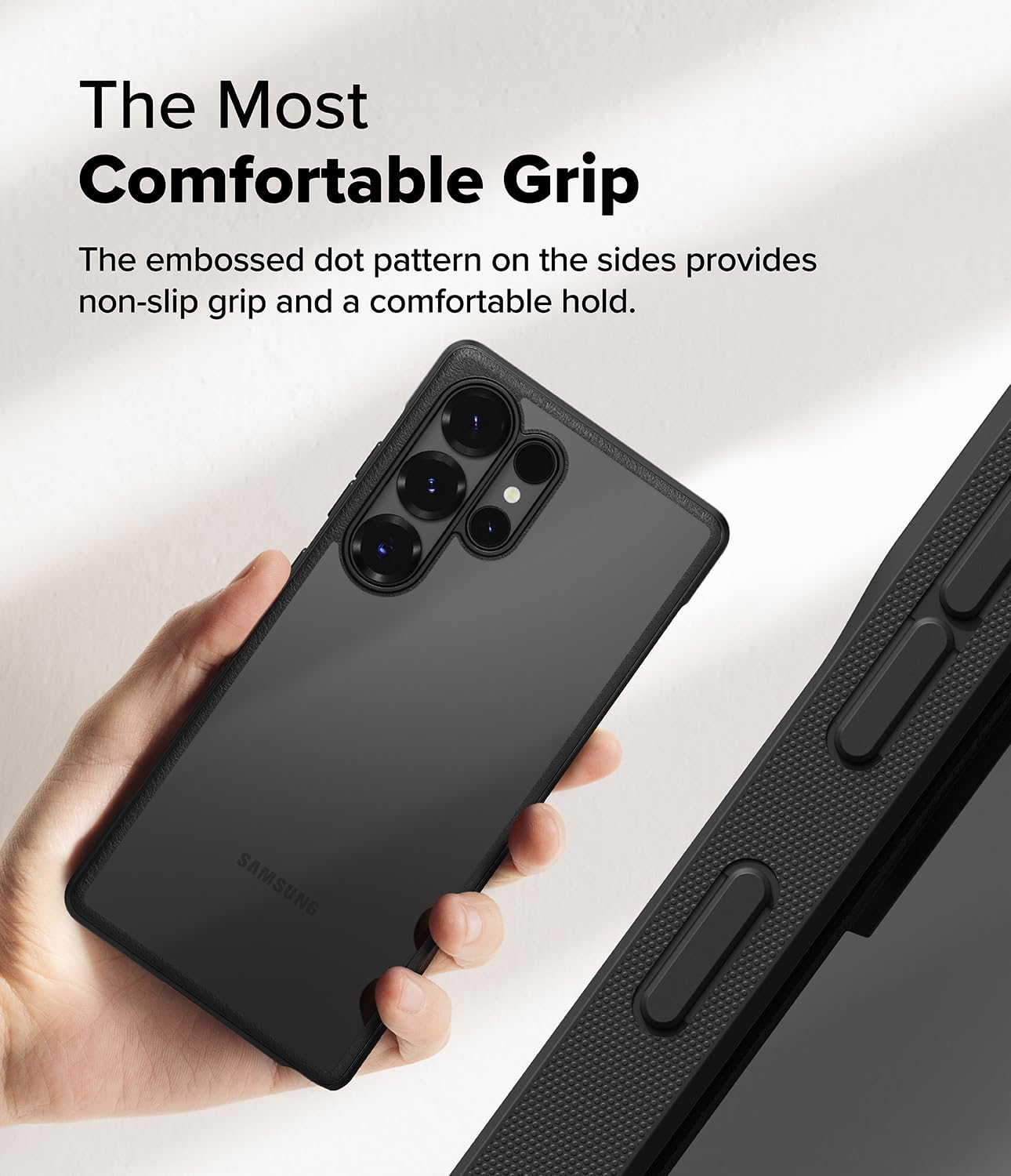 Ringke Fusion Bold for Samsung Galaxy S25 Ultra Case [No Yellow] Oil & Dirt Resistant, Enhanced Grip Non-Slip Phone Cover - Black - Image 5