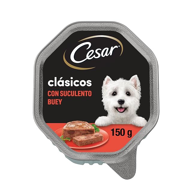 Foto 5 de 8 de Cesar Classic Terrine 14 x 150 g, Bandeja para Adulto, Rico en Ternera con Pollo en trozos en paté