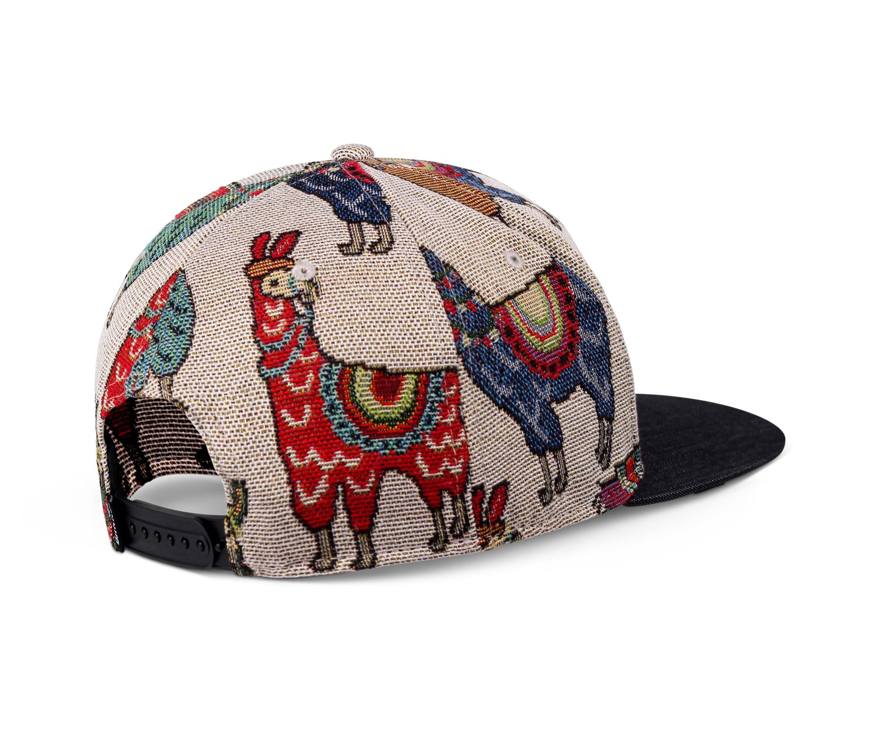 Djinns Lama Linen Beige Noir 6P Casquette Snapback Ajustable
