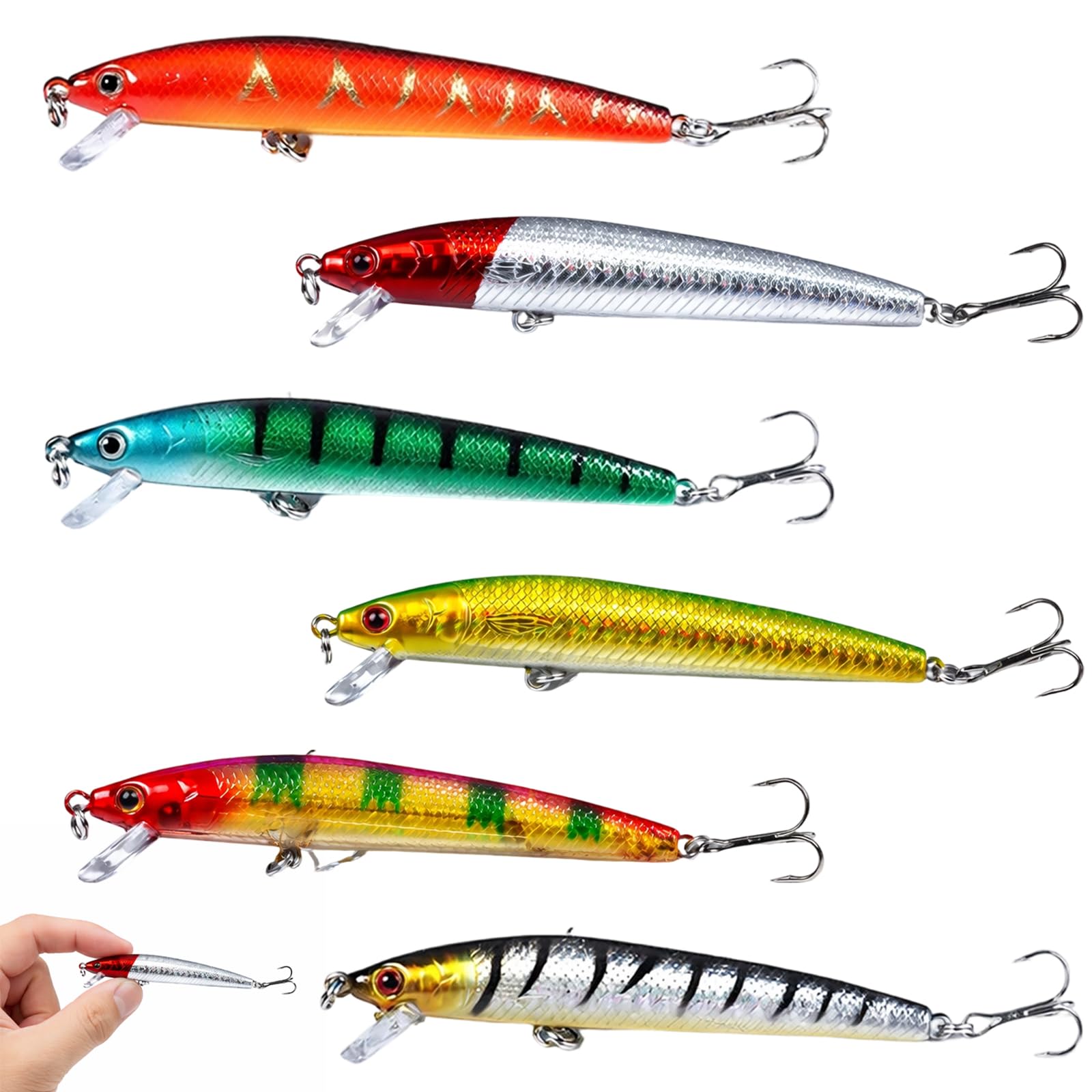 Fishing Lures, 6-Piece Set with Multiple Colours, Sea Fishing Accessories for Various Conditions, Ideal for Anglers Seeking Effective Lure Options