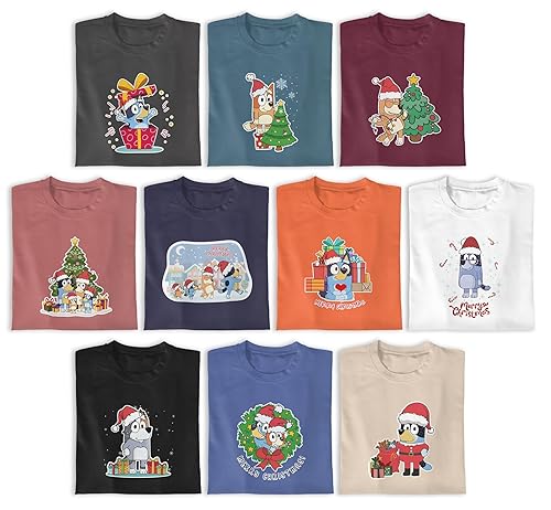 Bluey Personalized Christmas Family Shirt, Bluey Christmas Shirt, Bluey Shirt for Kids Toddler and Adult, Bluey costume For All Family Members For